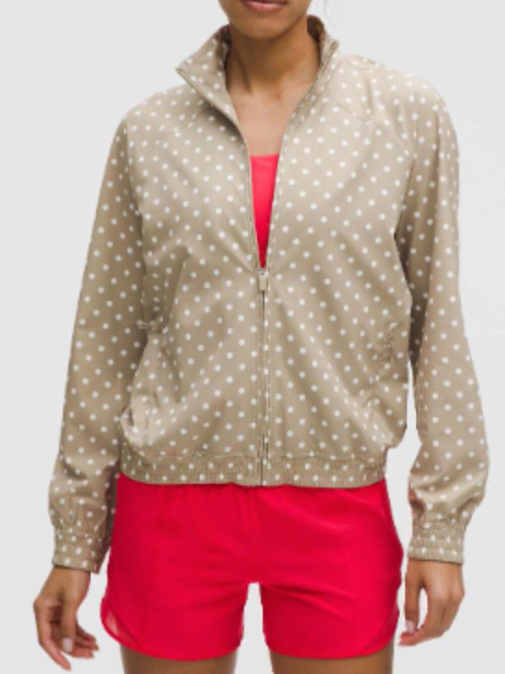 Lululemon Adapted State Track Jacket Simple Polka White Sheer Oak